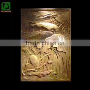 Natural Marble Leaf Relief Carving