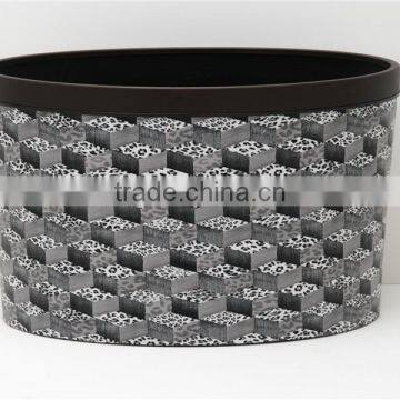 Plastic Leather Medium Semi Round Trash Can Wastebin 9L photo-4