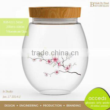 Personalized Round Shape Borosilicate Glass Candy Jar