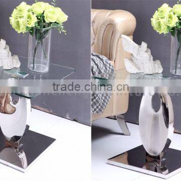 Modern Stainless Steel Glass Bedside Table photo-6