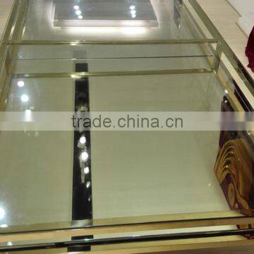 Hot Selling Golden Stainless Steel Wedding Project Wedding Table With Glass Top photo-3