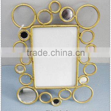 Gold color new design circle Metal Photo Frame