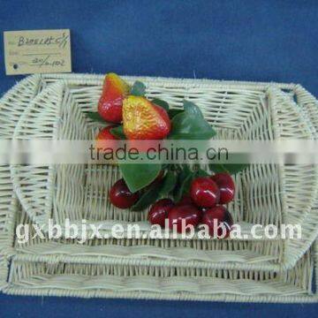 Rectangle rattan iron frame storage fruit tray