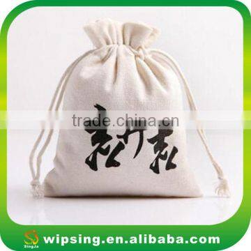 Organic Large Cotton Canvas Drawstring Bag With Logo Printed photo-3