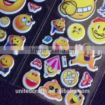 EMOJI SMILEY FACE Childrens Puffy PVC Stickers 12 Packs 3 Different 4 Of Each photo-5