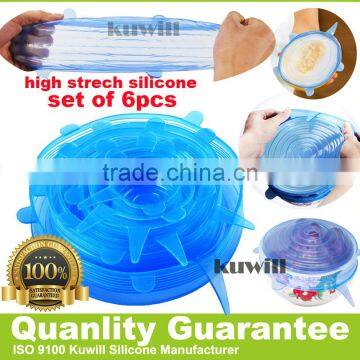 High Quality Food Grade Flexible silicone can pot cover silicone suction Lids