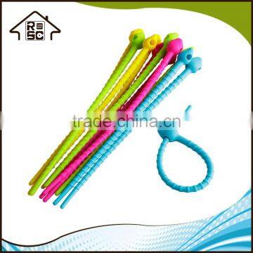 NBRSC Colorful All-Purpose Silicone Multi-use Smart Food Saver Bread Bag Clip Household Snake Ties photo-6