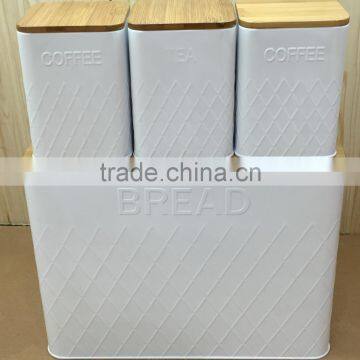 New Bread Box and Canister Set With Bamboo Lid photo-2