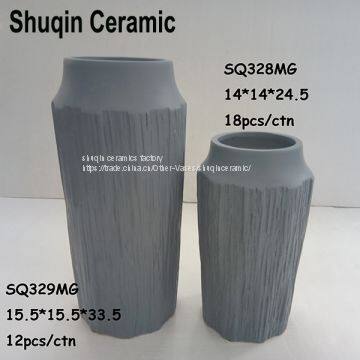 Matt Gray Color Vase Indoor Vase Ceramics Vases Home Decoration photo-3