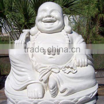 Outdoor stone carving laughing large buddha statues for sale