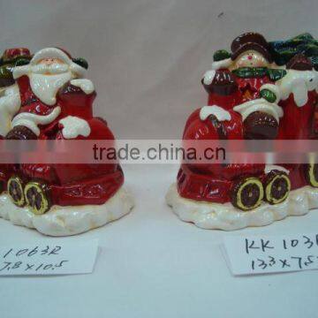 terracotta santa and snowman