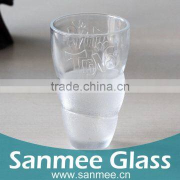 Creative Design Frosted Printing Glass Tumble,Coffee Glass Cup