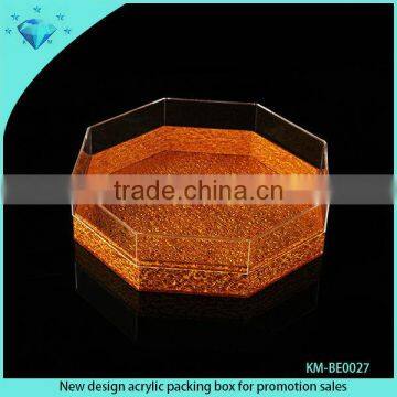 New design golden acrylic packing box for promotion sales