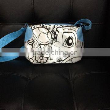 Animation style DIY schoolbag graffiti bag children Clutch Wallet hand Bags