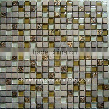 Glass Mix Stone Mosaic Tile FSMT-175