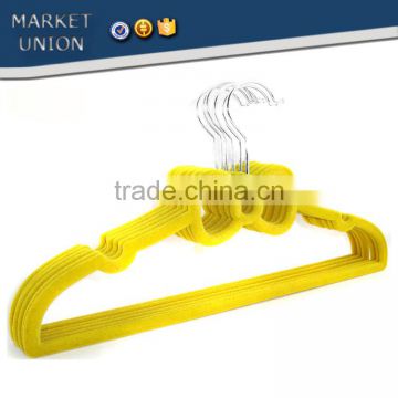 ABS bowknot shape velvet antiskid hanger flocking clothes hanger with pulley,ABS,Nylon villi,Chrome plated hook