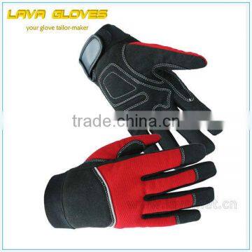 Black Synthetic Leather Double Palm Mechanic Glove photo-2