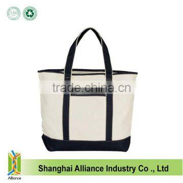 Large Capacity 16OZ Canvas Tote Bag With Two Red Handle,Cheap Canvas Shopping Bag With Handle photo-3