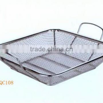 QC108 stainless steel roast chicken container kitchen basket