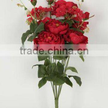 flower supplier China red rose bush artificial flower