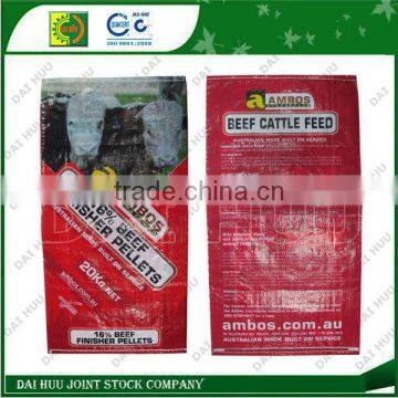 PP woven bag with Lamination using for animal feed