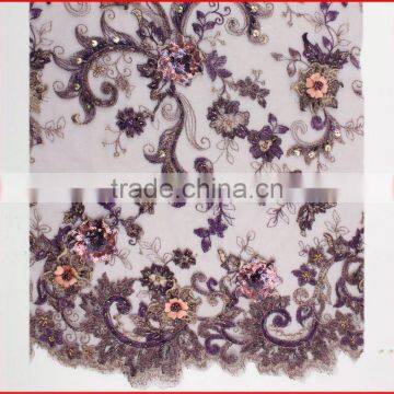 Specialty beaded sequined lace fabric