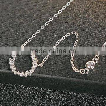 Sterling Silver Jewelry Necklace 925 Silver Circle Pendant Necklace photo-2