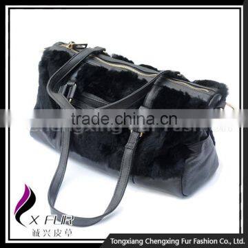 CX-H-32 Genuine Rex Fur Women Handbag Ladies