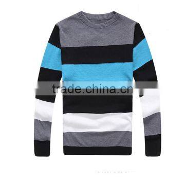 High Quality Cashmere Blends Boys Autumn Pullover Sportwear Knitted Jumper Crewneck Black Striped Sweater Men Pullove(BKNM13)