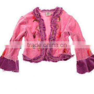 Beetlejuice Purple Pink Bows Flare Ruffle Velvet Velour Bolero Jacket