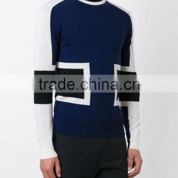 China suppliers round neck navy color men's 100% cashmere sweater