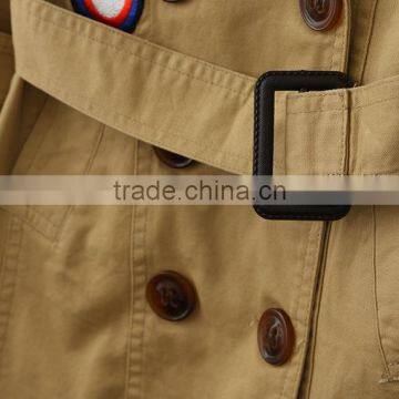 Wholesale Children's Boutique Clothing Autumn New School Style Long Girls Coats Jackets Lapel Flower With Girl Windbreaker photo-4