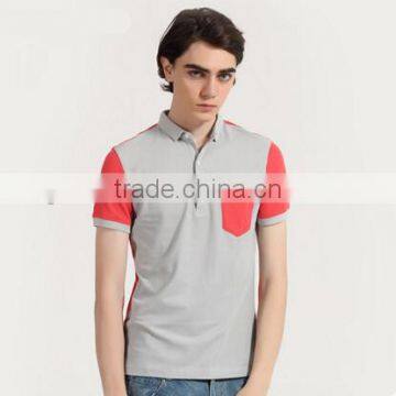 High Quality Custom 100% Cotton Embroidery Logo Two Tone Mens Polo Shirt photo-3