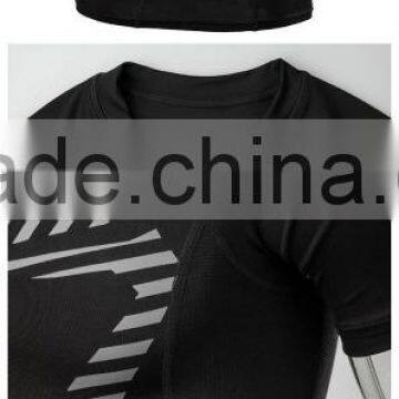 Polyester Gym Mens Spider Print Slim Fit Quick Dry Short Sleeve Blank Training T Shirt photo-6