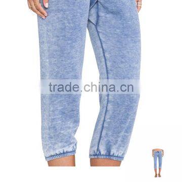 OEM/ODM Service Women Cropped Trousers Custom Sport Pants Snow Wash Pants in Guangzhou photo-5