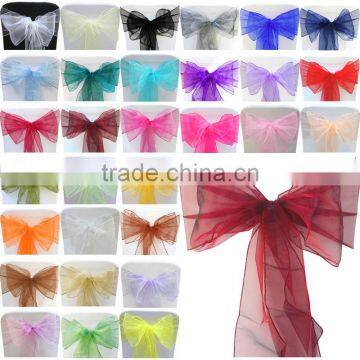 Factory Supply 18x 275cm ORGANZA SASHES CHAIR COVER BOW SASH WIDER SASHES FOR A FULLER BOW