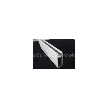 Rectangle Strip Linear Metal Ceiling / White Metal Ceiling Tile For Airport , T30mm * 70mm