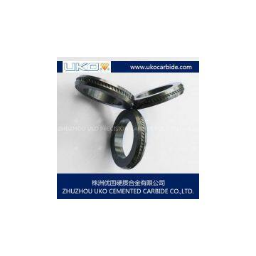 Tungsten carbide roller for cold rolling ribbed steel wires and bars for steel plant