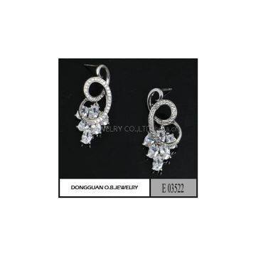 E3522 925 Silver Diamond Stud Earrings