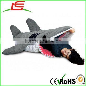 Home Decoration Soft Cushion 2 in One Big Shark Plush Sleeping Bag