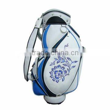 customization creative flower pu customization golf bag/xs white brown black fancy printed golf bag/ custom made golf bag