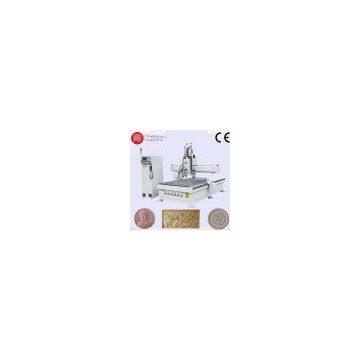 wood/furniture making cnc router machine with two sides drlling head