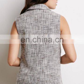 New Arrival Ladies Office Wear Clothing Off-center Zippered Front Women Vest