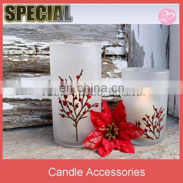 Christmas flower style glass cup Candle Holder