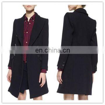 Fashion double breasted turn lapels wool blend winter coat for women NT246