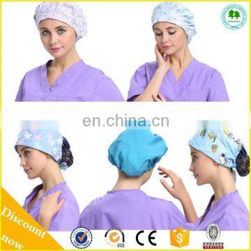 Top Quality Nurse's Bouffant Style Scrub Caps, Surgical Hat