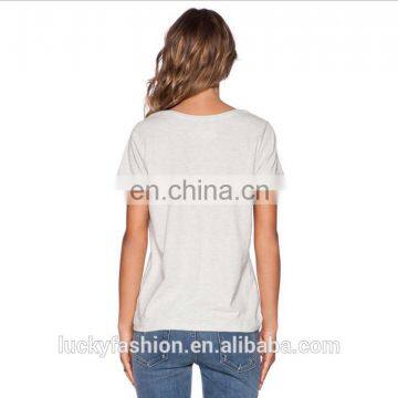 Custom Casual Short Sleeve Plain t Shirt Print for Women photo-3