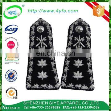 Customized oeko-tex 100 security embroidery epaulette