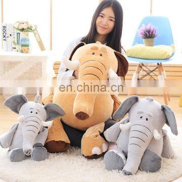 free sample animal slipper Popular big ears stuffed elephant toys cute kids plush toy custom blue elephant stuffed animal person