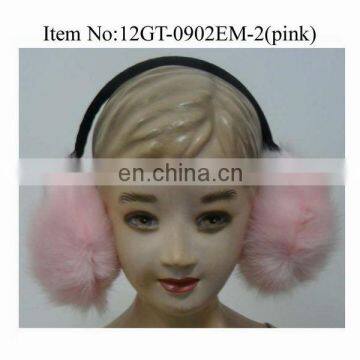 2017 New Design Pink Soft Winter Warm Fur Earmuff for Girls